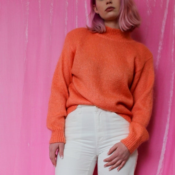 Orange Sherbet Mohair Sweater