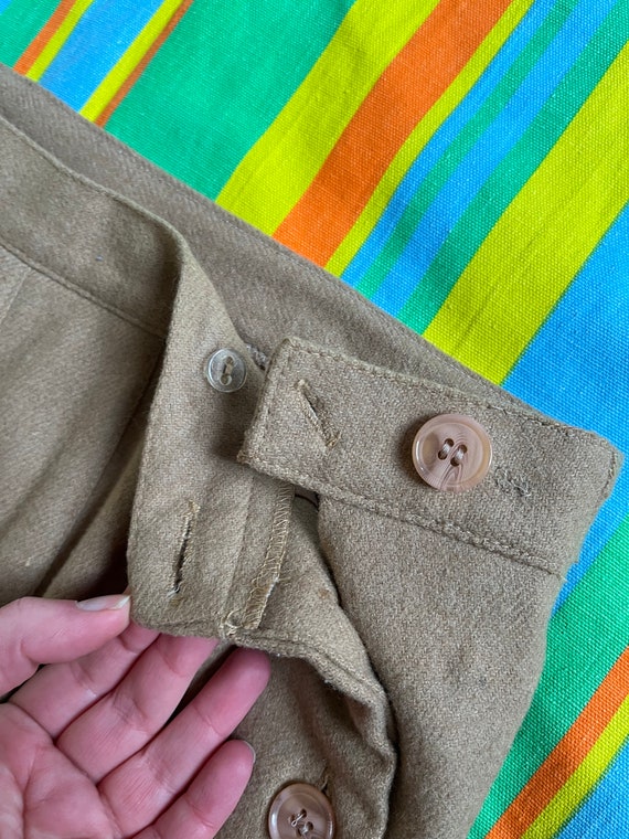 Tan Wool Blend Skirt with Pleated Front - image 8