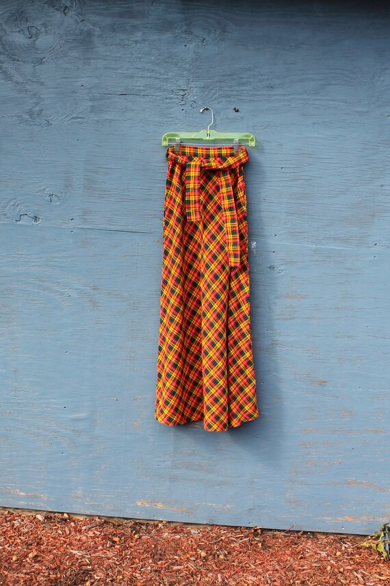 Vibrant Plaid Maxi Skirt