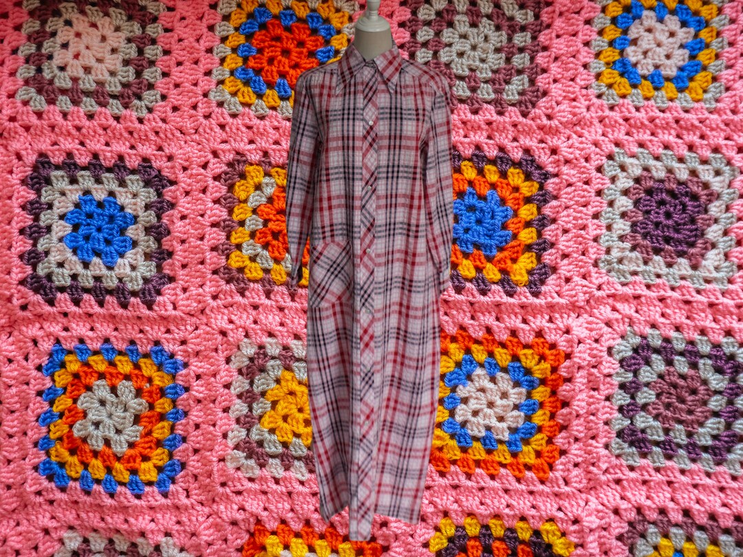 Snap Front Robe Pattern 70s Red and Black Seersucker Snap-front Robe - Etsy