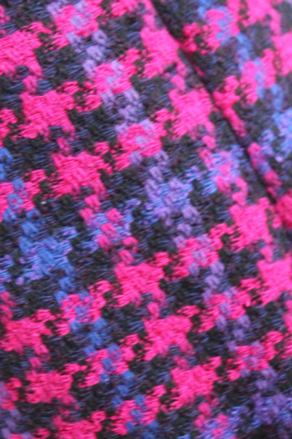 Vintage 1990s - Y2K Pink and Purple Houndstooth W… - image 3