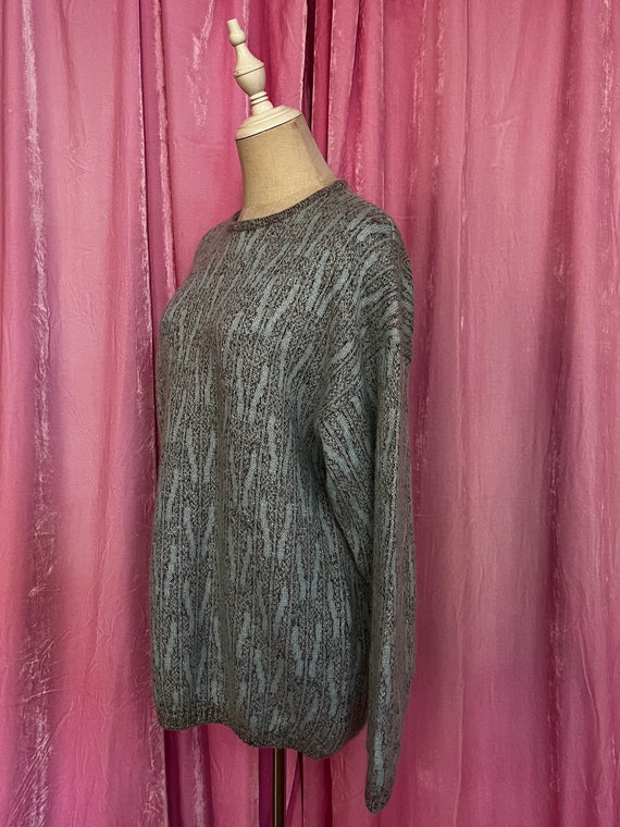 Vintage 1990s Icy Blue and Silver Patterned Long … - image 2