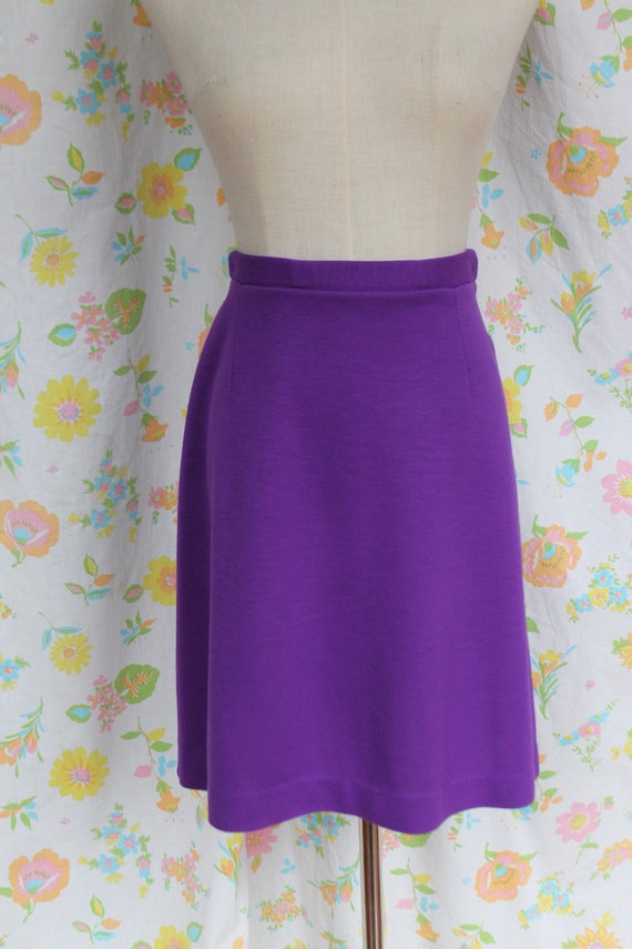 Vintage 1960s / 1970s Purple Mini Skirt VTG 60s 7… - image 7