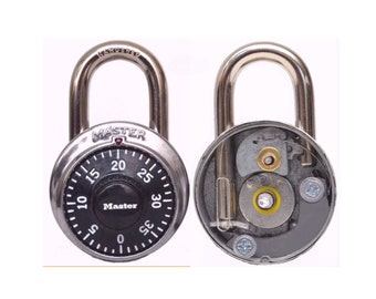 Master Combination Padlock w/ Clear Back and Dismantleable - Locksport Locksmith Practice Hobby Gift