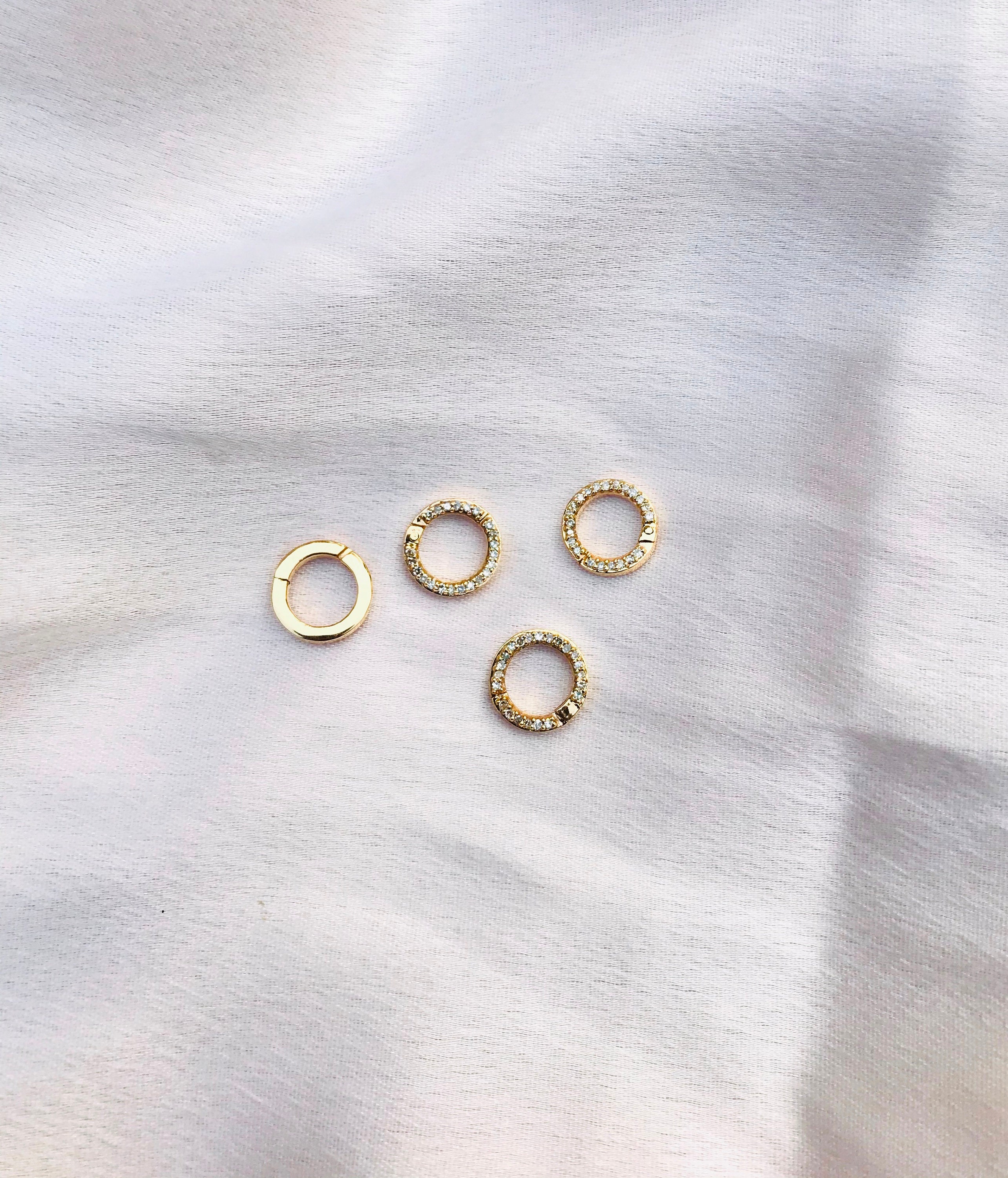 Single Sided Diamond Clasp 14k Gold Clasp Round Gold Clasps Etsy