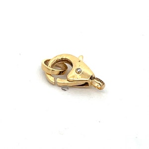 14k Gold Lobster Clasp with Diamond: Fine Jewelry Connector