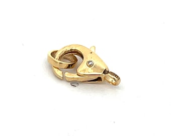 14k Gold Lobster Clasp Fine Diamond  lock diamond clasp diamond Connector Diamond Enhancer Gift For her Gold Clasps Spacers Openable Clasp