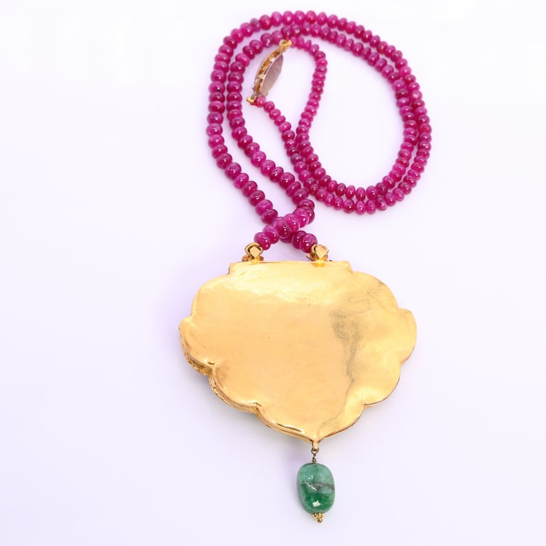 Lord Krishna Diamond Pendant 22K Gold Emerald Ruby Diamond Etsy