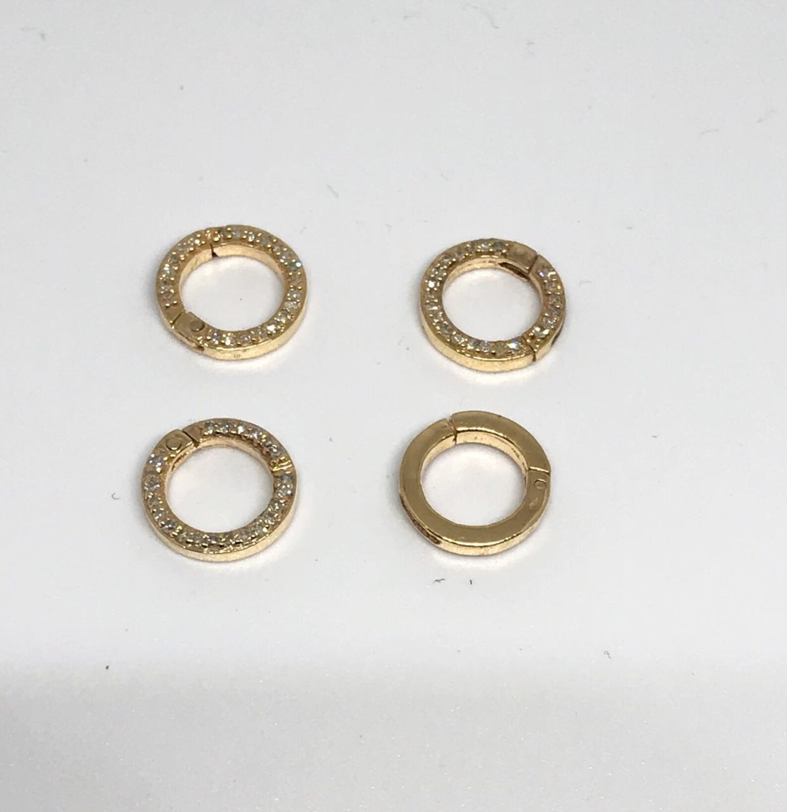 Single Sided Diamond Clasp 14k Gold Clasp Round Gold Clasps Etsy