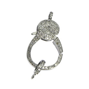 Double Sided Clasp, Diamond Lobster Clasp, Pave Diamond Clasp, 925 Sterling Silver Clasp, Openable Lock, Necklace Clasp, Diamond Connector