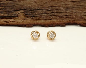 Lab Grown Diamond Studs: 14k Yellow Gold Earrings (0.55 ct)