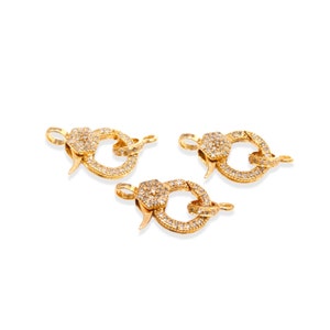 Lobster Hexagon Clasp Fine Diamonds 14k Gold diamond lock diamond clasp diamond Connector Gift For her Gold Clasps Spacers Gift for mom