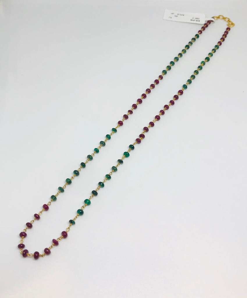 Ruby emerald beads chains sale
