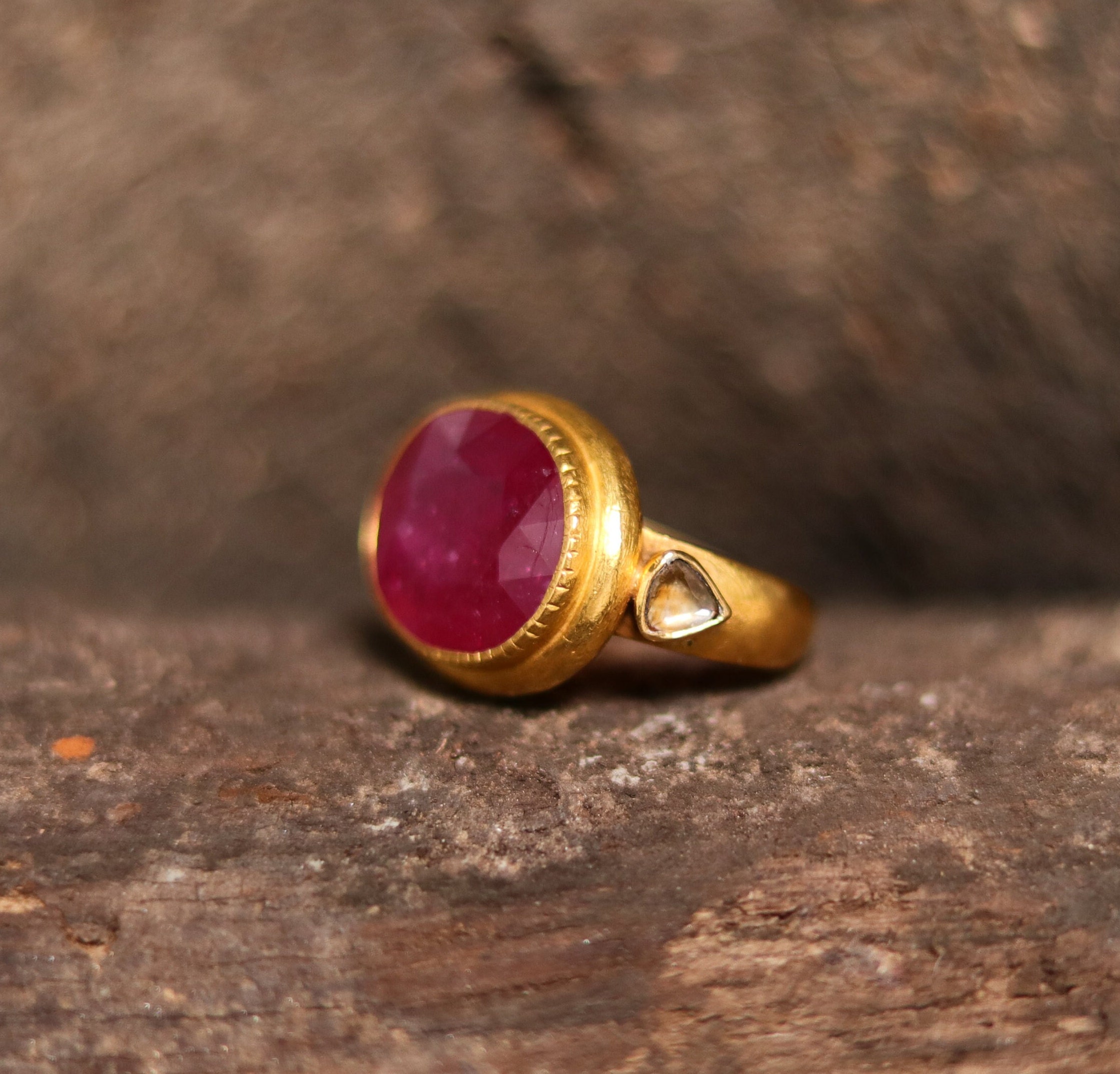 22k gold cheap ruby ring