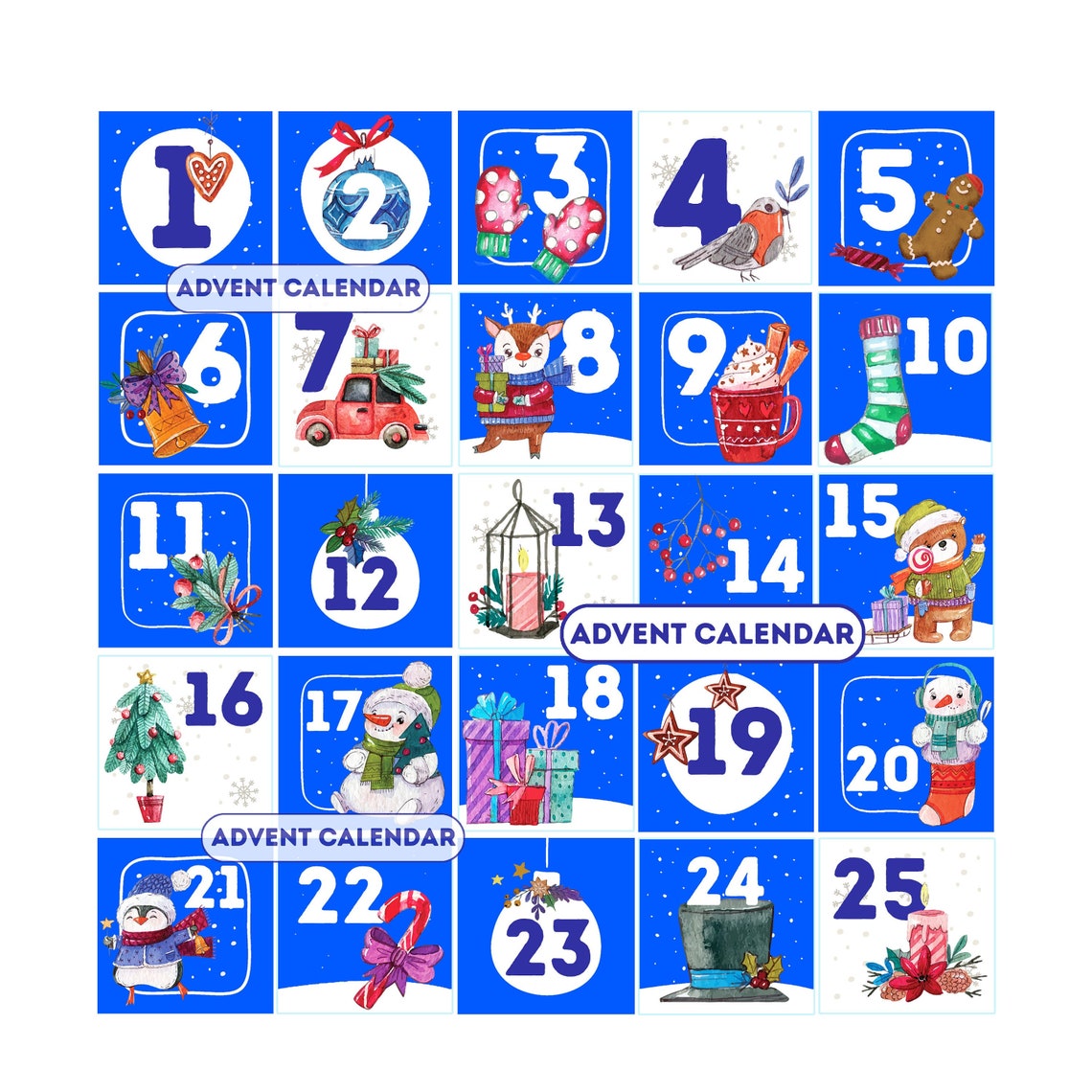 Christmas Advent calendar printable Advent calendars for Etsy