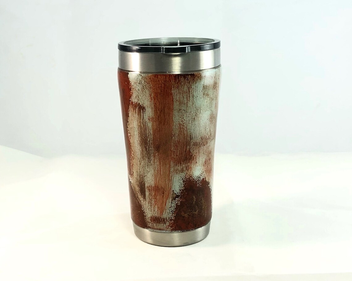 Rustic Farmhouse / Rusty Tumbler with Longhorn Skull 20 Etsy