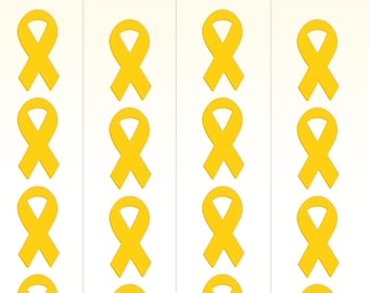 Yellow Ribbon Stickers: Official Childhood Cancer Awareness, Fundraising (1.5" Tall)