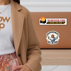 Dumpster Fire Team Leader Sticker | Dissapointments All Of You Sticker | Funny Work Stickers, Bottle, Laptop, Bumper, Window, Gifts For Her