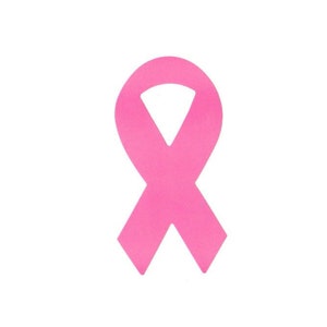 Breast Cancer Ribbon Large Vinyl Stickers 3&quot; Tall Pink Ribbon Decals