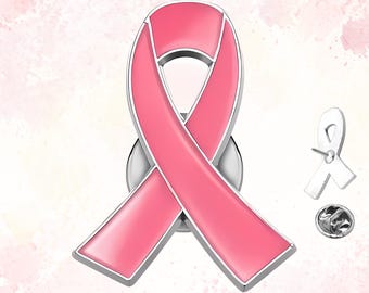 Breast Cancer Awareness Pink Ribbon Lapel Pins - 25 Pack With Sterling Silver Trim - View #5