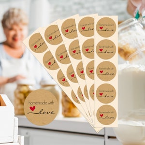 Homemade Stickers Home Made with Love Stickers For Homemade Gifts Baked Goods Gifts Hand Made Gifts Homemade Christmas Gifts Homemade Soap Homemade Candles