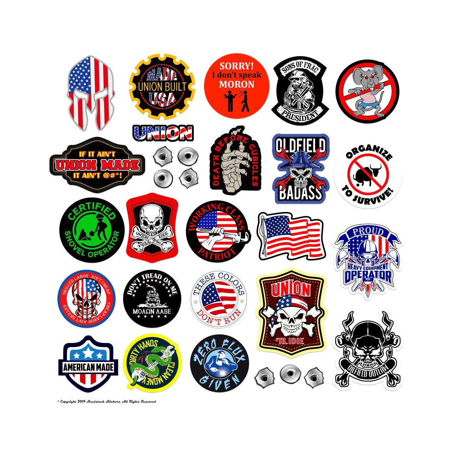 50 Pack Funny Waterproof Stickers Badass American Patriotic Vinyl Ddcals 