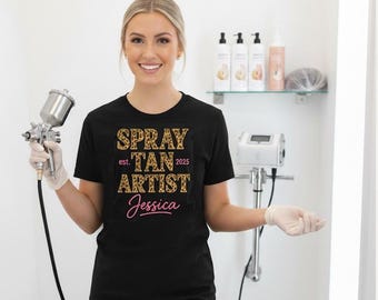 Customizable "Spray Tan Artist" Designer T-Shirts & Hoodies, Custom Spray Tan Artist Tee, Spray Tan Artisan Personalized Matching Shirts
