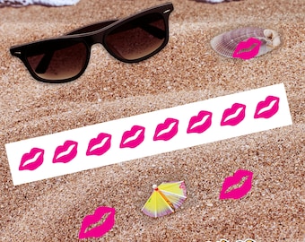 LIPS Tanning Stickers Pink Lips "Kiss" Spray Tanning, Tanning Bed, Outdoors, Sunless, Measure Your Tanning Progress, Spray Tan Supplies