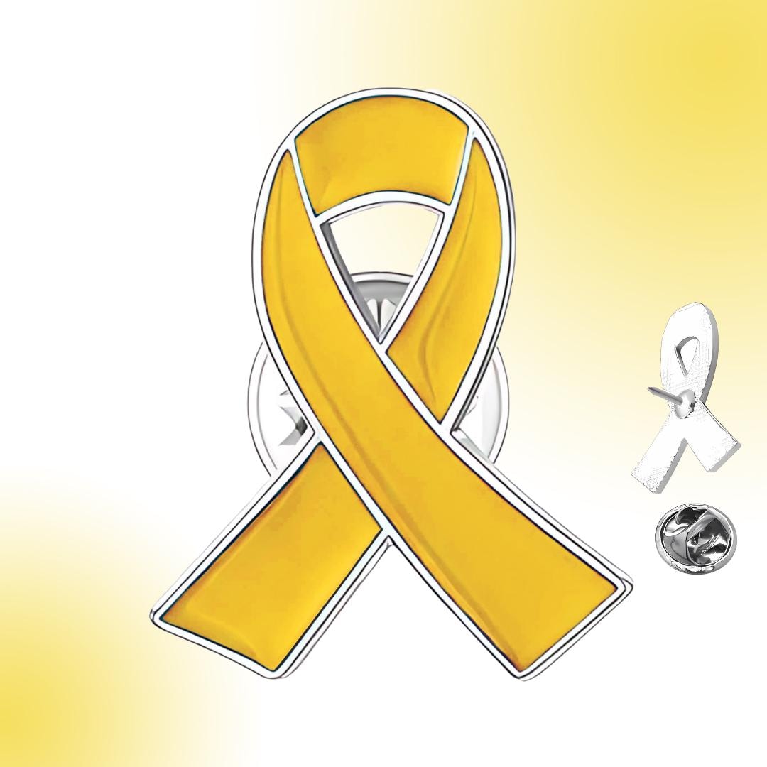Official Support Ribbons Gold Ribbon Official Awareness Gold Ribbon Lapel Pin W/ 10 FREE ...