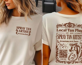 Customizable "Spray Tan Plug" Spray Tan Artist T-Shirts & Hoodies, Custom Spray Tan Artist Tee, Spray Tan Business Owner Gift Personalized