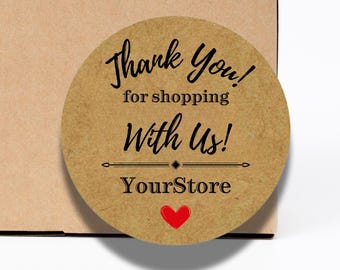 Personalized Thank You Stickers: 1.5" Business Craft Stickers