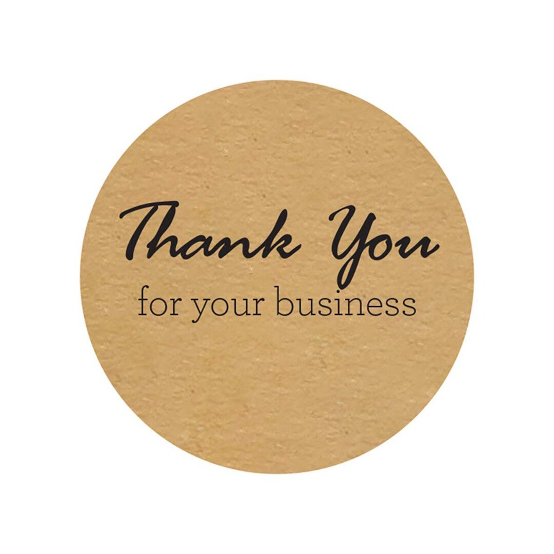 Thank You for Your Business Stickers | 1.5" Inch Round Natural Kraft ...