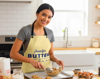 Custom Butter Apron, Salted, Unsalted, Personalized Aprons, Couples Retro Kitchen Cooking Baking Chef Gifts, Matching Aprons