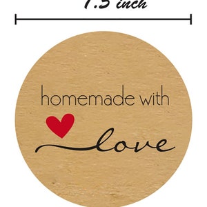 Homemade with Love Stickers For Homemade Gifts Baked Goods Gifts Hand Made Gifts Homemade Christmas Gifts Homemade Soap Homemade Candles