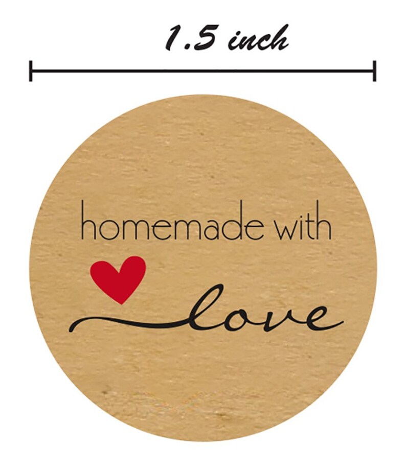 Homemade with Love Stickers For Homemade Gifts Baked Goods Gifts Hand Made Gifts Homemade Christmas Gifts Homemade Soap Homemade Candles