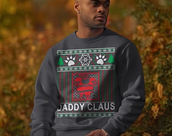 Daddy Claus Christmas Christmas Sweatshirt for Party Funny Christmas Sweater Print Sweatshirt Matching Couple Xmas Sweatshirt Gift