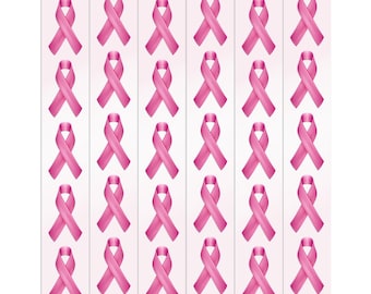 Pink Ribbon Stickers Official Breast Cancer Awareness Full Color, Long Lasting For Fundraisers & Events, Show Your Support