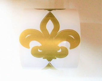 Large Fleur di Lis "Saints" Spray Tanning Stickers, 3" Wide, Perfect for Spray Tan Artists, Tanning Beds, Sunless Tanning or Laying Outdoors