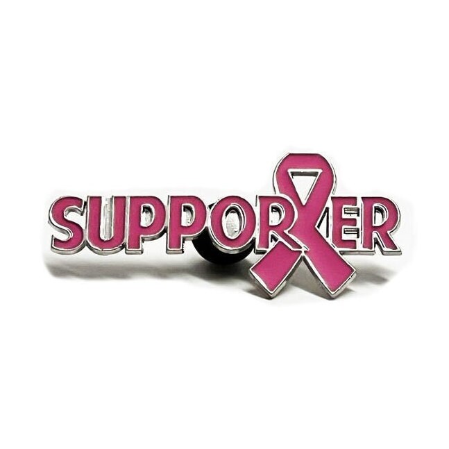 PinMart Pink Breast Cancer Awareness Ribbon Enamel Lapel Pin with Magnetic Back, Size: 1 Piece
