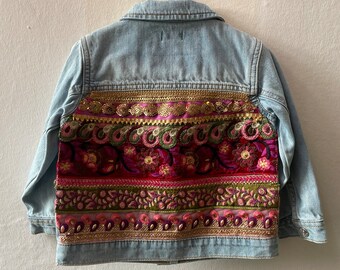 Baby Indie Esme Denim Jacket | Customised denim jacket | embroidered jacket | retro denim | boho style | festival style | vintage denim