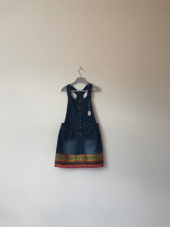 children's denim pinafore dress