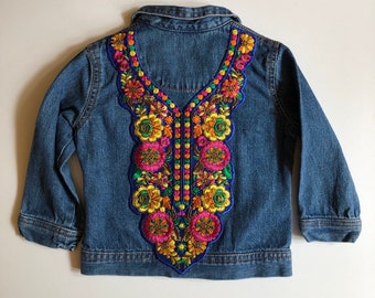 Baby Indie Esme Denim Jacket | Customised denim jacket | embroidered jacket | retro denim | boho style | festival style | vintage denim