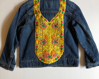 Baby Indie Esme Denim Jacket | Customised denim jacket | embroidered jacket | retro denim | boho style | festival style | vintage denim