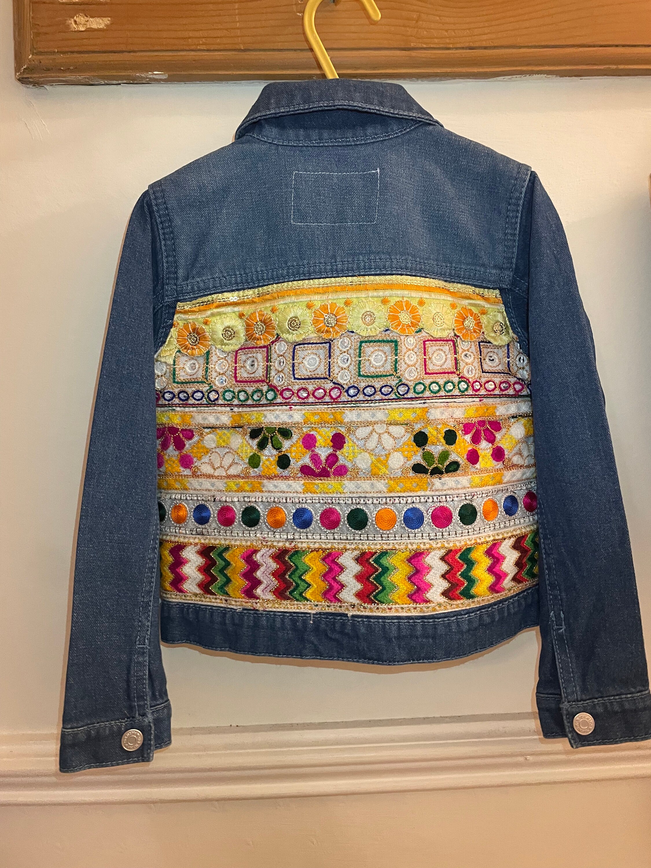 Baby Indie Esme Denim Jacket | Customised denim jacket | embroidered jacket | retro denim | boho style | festival style | vintage denim
