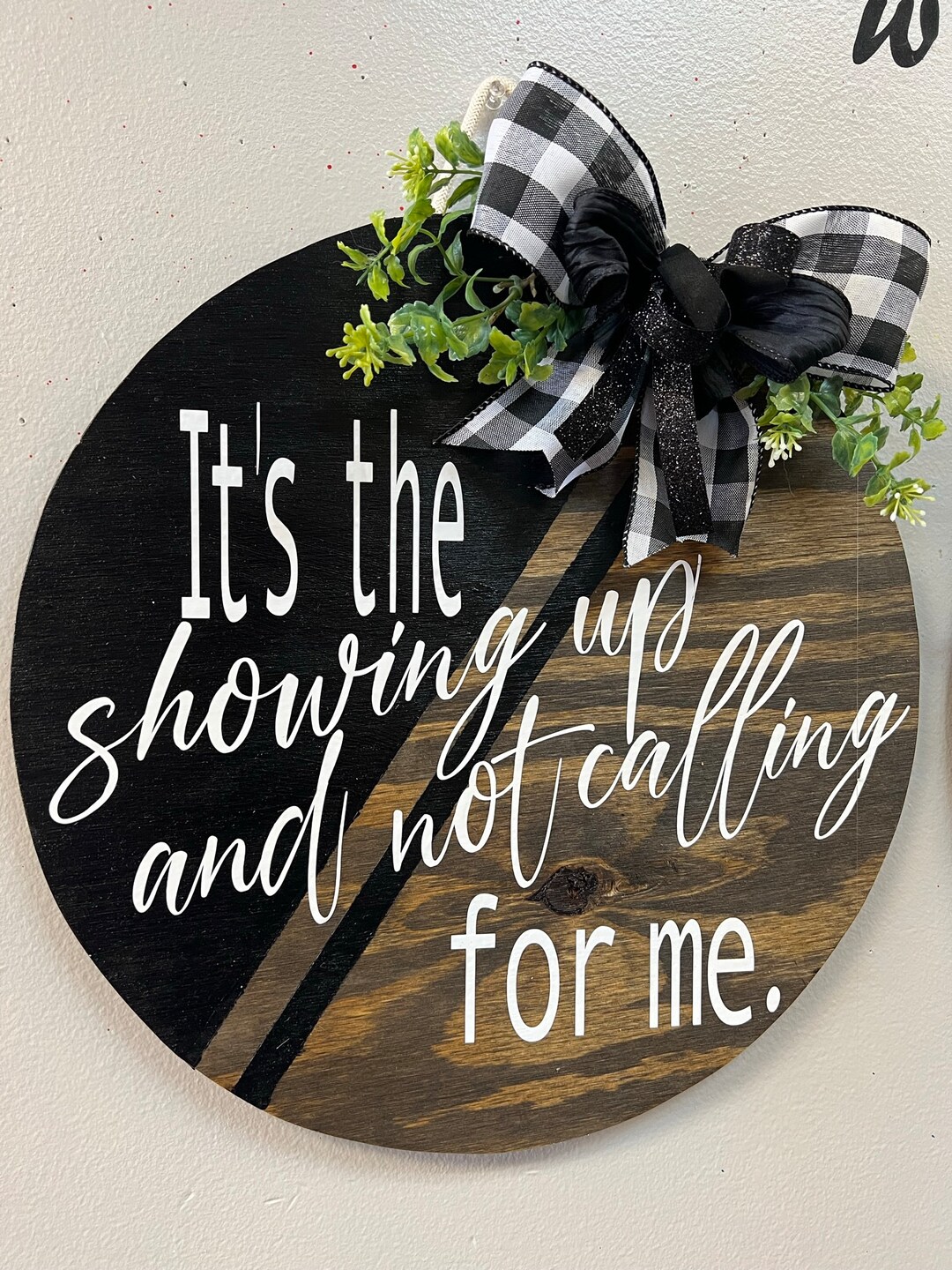 Wood Door Hanger, Funny Door Hanger, Welcome Door Hanger, Wood Stained ...