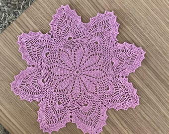 Crochet doily Cotton Doily Lilac Doily Round Doily Home Decoration Crochet Gift