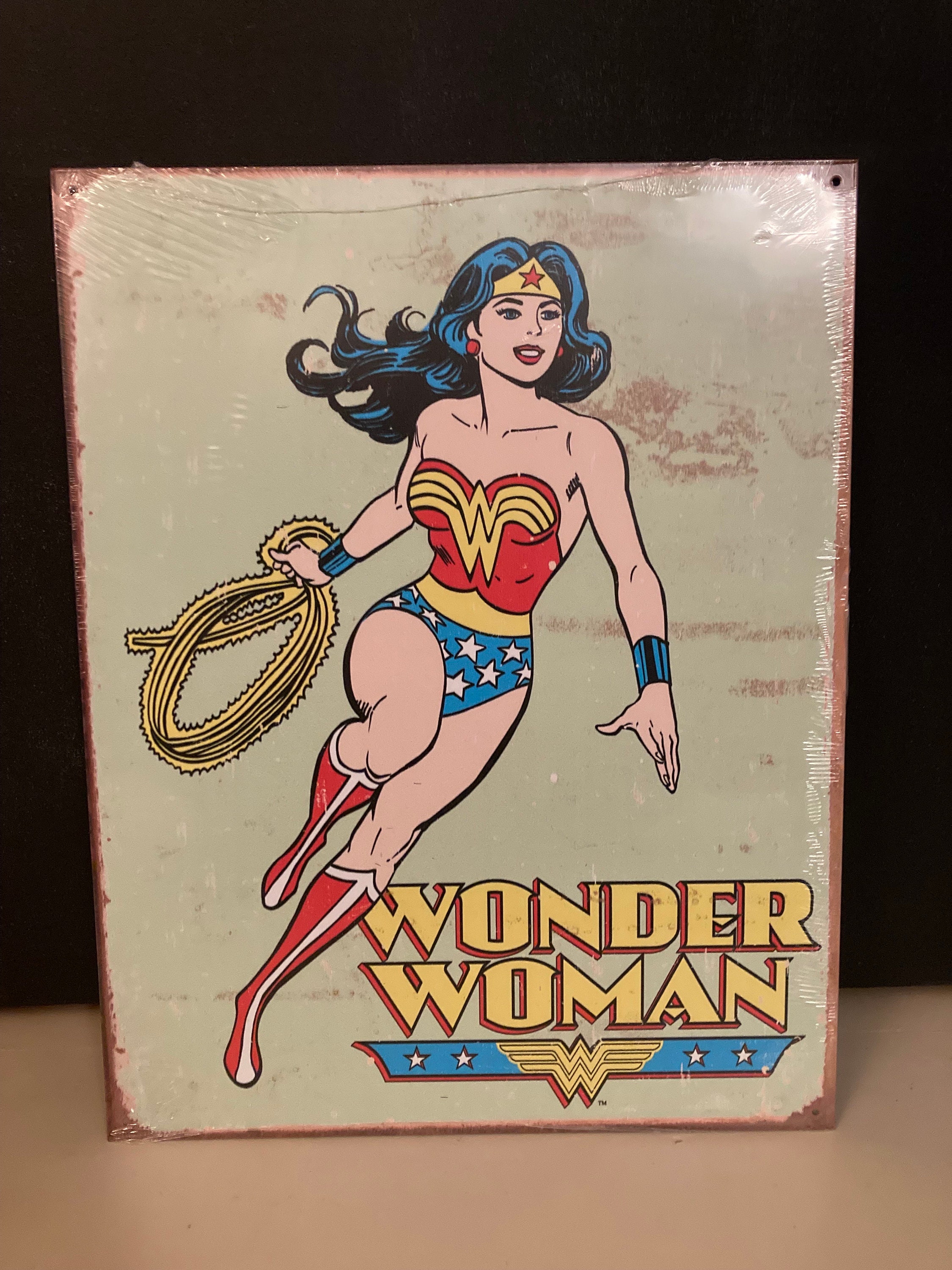 Wonder Woman lasso tin metal sign indoor wall decorative wall art
