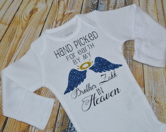 Memorial Bodysuit , In Remembrance , Heaven Bodysuit , Brother In Heaven , Rainbow Baby , Gift For Baby , Baby Shower Gift , Christmas Gift