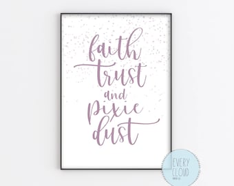 Pixie dust quotes | Etsy Quote Pillow Faith Trust and Pixie | Etsy