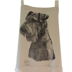 Airedale Terrier MS Dog Natural Cotton Apron Double Pockets UK Made Baker Cook